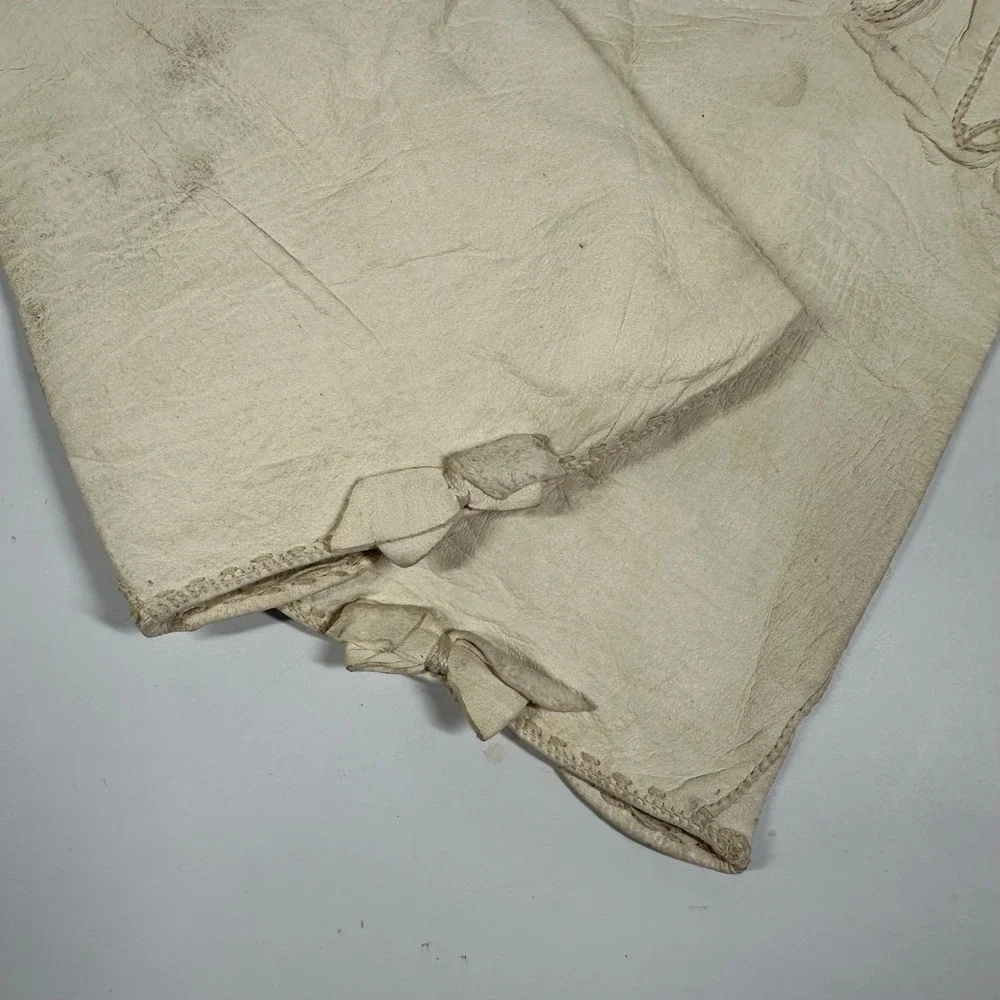Macy's Marchioness Gloves Ivory Washable Leather Made in Italy Bow Womens Size 7